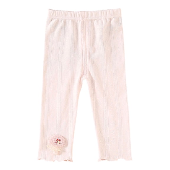 Ohufall Boys Girls Baby Kids Pants Printed Ruffled Hem Pant Comfort Cute Casual Leggings for Toddlers 9M-3Y