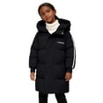 thumbnail image 2 of Kids Thickened Hooded Cotton Puffer Jacket, Mid-Length Winter Coat with Warm Insulation, Lightweight Quilted Outerwear for Boys and Girls in Cold Weather Black, 2 of 6