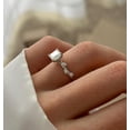 thumbnail image 3 of Diiro Modern Princess Cut Moissanite Engagement Ring in 14K Vermeil Yellow Gold, Vintage Leaf Accent Band, Delicate Inspired Bridal Ring for Women, 3 of 9