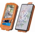 thumbnail image 6 of Zipper Wallet Case for Google Pixel 6A with Card Holder Slot, PU Leather Adjustable Kickstand Flip Handbag Phone Cover for Google Pixel 6A SDLL Orange, 6 of 14