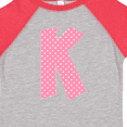 thumbnail image 4 of Inktastic Pink and White Polka Dots Letter K Boys or Girls Toddler T-Shirt, 4 of 5