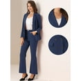 thumbnail image 2 of DARING DIVA Women's 2 Pcs Notched Lapel Blazer Work Suit Set XL Dark Blue, 2 of 5