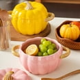 thumbnail image 3 of Pumpkin Soup Bowl, 64oz Ceramic Pot with Lid, Microwave & Dishwasher Safe for Thanksgiving Halloween Party, 3 of 8