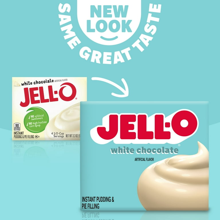 Jell O White Chocolate Artificially Flavored Instant Pudding Pie Filling Mix 3.3 oz Box