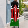 thumbnail image 3 of Camiseta con la bandera de Kenia - Pegatina de Nairobi de Kenia Vestido largo Ropa de playa Vestidos de mujer para ocasiones especiales, 3 of 5