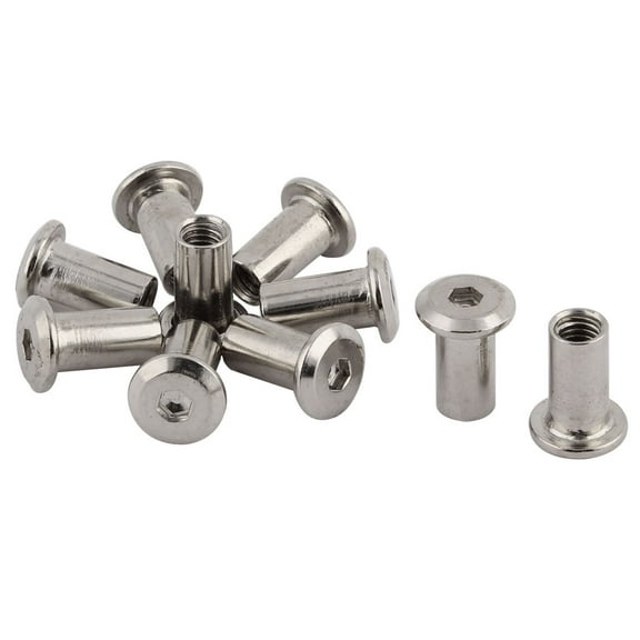 Stainless Steel Flat Head Inner Hexagon Blind Rivet Nuts Fastener 6mm Thread Dia