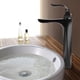 thumbnail image 2 of Grifo de agua para lavabo de un solo orificio para baño doméstico de cobre, grifo de agua mezcladora fría y caliente, negro, 2 of 8