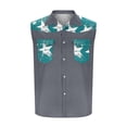 thumbnail image 4 of Camisas de Cuello para Hombres, Moda Casual Día de la Independencia Imprimir Turndown Bolsillos sin Mangas Tanque Deportivo, 4 of 5