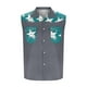 thumbnail image 5 of Camisas de Cuello para Hombres, Moda Casual Día de la Independencia Imprimir Turndown Bolsillos sin Mangas Tanque Deportivo, 5 of 5