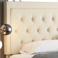 thumbnail image 3 of Extra large bed frame, soft padded platform bed, with adjustable headboard, button plush, wooden support, easy to assemble, bed My Lux Decor Round, 3 of 7