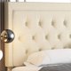 thumbnail image 3 of Extra large bed frame, soft padded platform bed, with adjustable headboard, button plush, wooden support, easy to assemble, bed My Lux Decor Round, 3 of 7