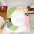 thumbnail image 5 of Homewish Geometric Stripes Circle 3pcs Twin Sheet Sets for Female Men Teens,Vintage Aesthetic Twin Fitted Sheet,Abstract Geometric Breathable Flat Sheet,Breathable Home Decor, 5 of 7