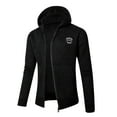 thumbnail image 1 of Veste à Capuche Tricotée à Fermeture Éclair Complète pour Homme, Cardigan en Molleton Respirant avec Capuche Zippée et Poches avant pour Tenue Décontractée Extérieure, 1 of 8