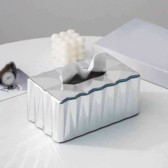 Pañuelos Moderna Decoración Hogar Servilleta Rectangular Soporte , Plata Macarena Caja de papel de seda