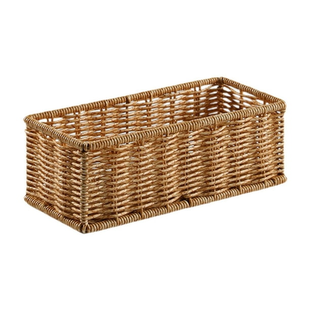 Cesta de mimbre de imitación perfecl organizador decorativo vintage M