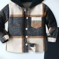 thumbnail image 5 of newwalpole Toddler Boy Clothes 2Pcs Flannel Plaid Shirt and Sweatpants Outfits Fall Winter Boys Clothing Navy for Size 12-18 Months, 5 of 5