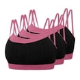 thumbnail image 2 of AHTJRT 3 Pack Sports Bras for Women Trainning Running Daily Bralettes with Spaghetti Straps Seamless Athletic Cami Tops Hot Pink XL, 2 of 8