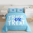 thumbnail image 3 of Manfei Kawaii Trick or Treat Queen Comforter Set, Blue Cartoon Halloween Bedding Sets, Teens Kids Child Reversible Bedding Comforter Set, Microfiber Bedroom Decor, 3 Pieces, 3 of 9