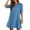 Light Blue, variant on Kukoosong Women's Collared Button Down Shirt Dress, Casual Loose A Line Mini Tunic Dress, Relaxed Fit 3/4 Sleeve Dress for Summer Beach Wear