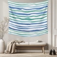 thumbnail image 5 of Green Blue Stripes Tapestry for Bedroom Wall Hanging Tapestry, Ocean Waves Abstract Modern Art Ceiling Backdrop Tapestries Poster Blanket Wall Decor for Teens Room Living Room Dorm 55" x 73", 5 of 8