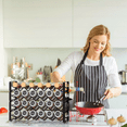 thumbnail image 3 of Auledio Metal Spice Rack with 24 Empty Jars Funnel and 80 Labels Freestanding & Wall Mount for Kitchen Cabinet (Black), 3 of 7