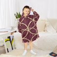 thumbnail image 6 of FORMRS Wearable Blanket Hoodie with Sleeves for Kids Cozy Flannel Sweatshirt, Red Circles, 6 of 7
