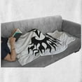 thumbnail image 6 of Texas Star Soft Flannel Fleece Blanket, United States of America Themed Star and Flames Silhouette Abstract Design, Cozy Plush for Indoor and Outdoor Use, 50" x 60", Black and White, by Ambesonne, 6 of 6