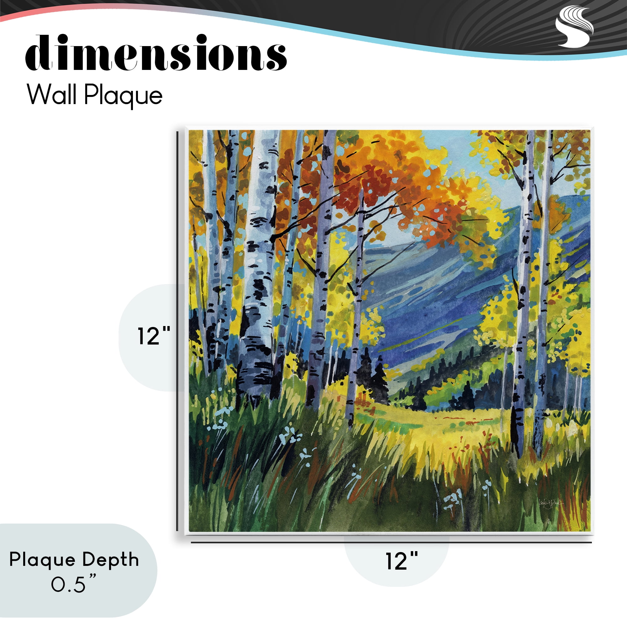 Stupell Industries Autumn Golden Birch Grove Wall Plaque Art, design by Kate Jarvik Birch