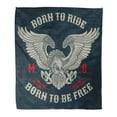 thumbnail image 1 of SIDONKU 50x60 inch Super Soft Throw Blanket Graphic Born to Ride Be Free Vintage Design for Biker Club Custom Motorcycle Home Decorative Flannel Velvet Plush Blanket, 1 of 1