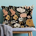 thumbnail image 4 of Spring Floral Throw Pillow Covers 18x18 Set of 2, Black Floral Decorative Outdoor Pillow Covers Rustic Modern Watercolor Flower Pillow Cases Linen for Couch Sofa Home Decor, 4 of 6