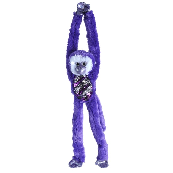 Wild Republic Sequin Monkey Plush, Stuffed Animal, Sensory Plush Toy, Gifts for Kids, Purple, 22 Inches