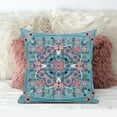 thumbnail image 2 of Paisley Leaf Geo Throw Pillow with Removable Cover in Muted Blue Red 16x16, 2 of 5