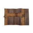 thumbnail image 3 of Hide & Drink, Rustic Pencil Roll Pouch, Multi-Purpose Storage Wrap for Scissors, Earphones, Organizer for Craft, Full Grain Leather, Handmade, Slate Blue, 3 of 4