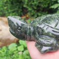 thumbnail image 2 of Dark Green Jade Lifelike Longevity Turtle Statue Healing Reiki Nephrite Jade Carved Natural Crystal Tortoise Nice Mascot Animal Home Decor, 2 of 8