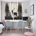 thumbnail image 5 of Black Beige Forest Elk Kitchen Curtains 63 Inch Length, Rustic Country Elk Woodland Grommet Top Bedroom Living Room Curtains, Light Filtering Cafe Curtain Drapes 2 Panels Set 104''x63'', 5 of 9
