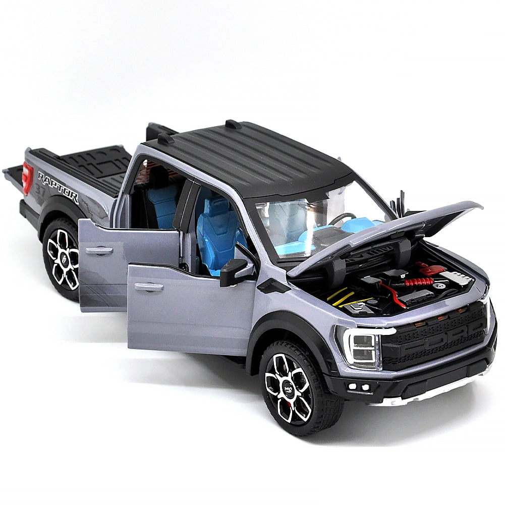 1: 20 Suitable for Ford Raptor F150 alloy die-casting metal car model, with sound, light and rebound functions, children's toy car collection, boys' birthday gift