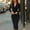 Black, variant on Women's Blazer Dress, Long Sleeve Suit Collar Midi Dress, One-Piece Tailored Outfit for Work and Casual Wear
