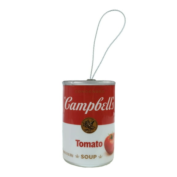 Campbell's Tomato Soup Ornament, 4 inches Tall, Faux Food, Plastic, Red and Whitee, Novelty Ornament