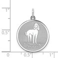 thumbnail image 2 of 925 Sterling Silver Solid Faceted Laser Etched Fancy Lobster Closure Poodle Disc Charm 26x19mm Wide Pendant Necklace for, 2 of 2