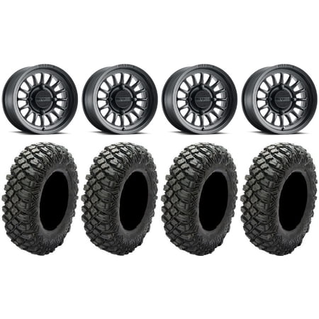 Method 411 15 Black (4+3) Wheels 35 Crawler XG Tires Can-Am Commander Maverick Renegade Outlander Defender