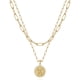 thumbnail image 1 of Collares con inicial de oro para mujeres y niñas, chapado en oro de 14 quilates, collar de cadena con eslabones de clip de papel, collares de oro con capas con inicial de moneda personalizada para, 1 of 5