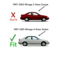 thumbnail image 3 of Passenger Right Side Front Door Window Door Glass Compatible with Mitsubishi Mirage 4 Door Sedan 1997-2001 Models, 3 of 6