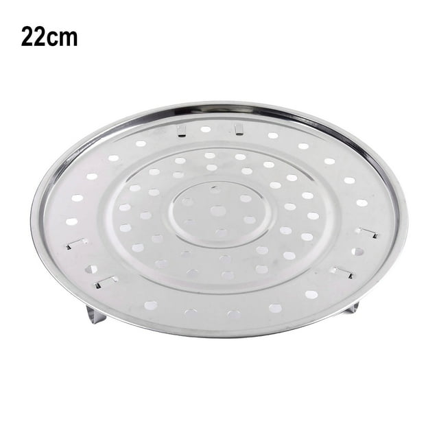 Stainless Steel Steamer Punched Multi-purpose Steaming Rack Three-legged Steaming Plate With Feet Dumpling Plate Multiple Sizes