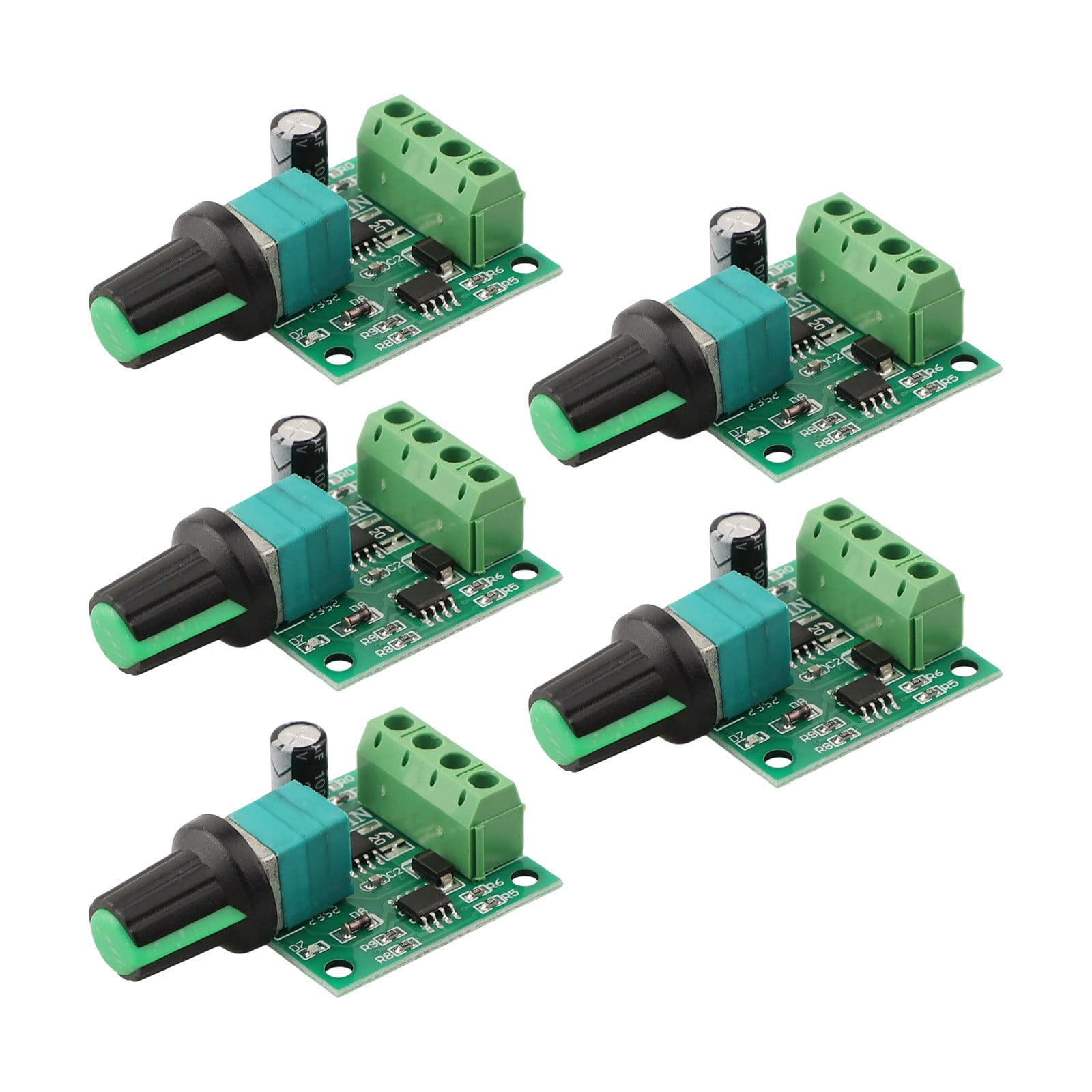 5-Pack 2A PWM DC Motor Speed Controllers / LED Dimmers - 1.8V To 12V Low Voltage