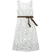 Juniors Sleeveless Daisy Dress with Satin Sash