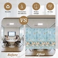 thumbnail image 5 of Beach Coastal Blue Window Privacy Film, Nautical Shell Starfish Coral Summer Static Cling UV Sun Blocking Heat Control Window Tint Day and Night, Non-Adhesive One Way Privacy Cover 17.7''x78.7'', 5 of 7