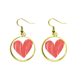 thumbnail image 1 of Corazón graffiti el día de San Valentín Ear Dangle Golden Drop Earring Jewelry Mujer Unbranded M, 1 of 3