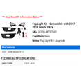 thumbnail image 2 of Fog Light Kit - Compatible with 2017 - 2018 Honda CR-V, 2 of 2
