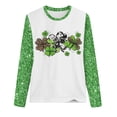 thumbnail image 4 of Charella Long Sleeve Shirts for Women St Patricks Day Shirt Crewneck T-shirts 2025 Trendy Bling Bling Tops,Green,XL, 4 of 4