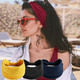 thumbnail image 4 of Diademas anchas para mujer, elegantes pañuelos negros para la cabeza, diademas gruesas estilo bohemio, diademas grandes africanas para deporte, yoga, turbante, accesorios para el cabello, 4 of 5